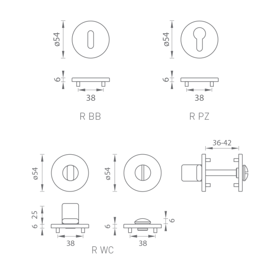MPK - ROZETA - R S6 | CUM - Měď matná