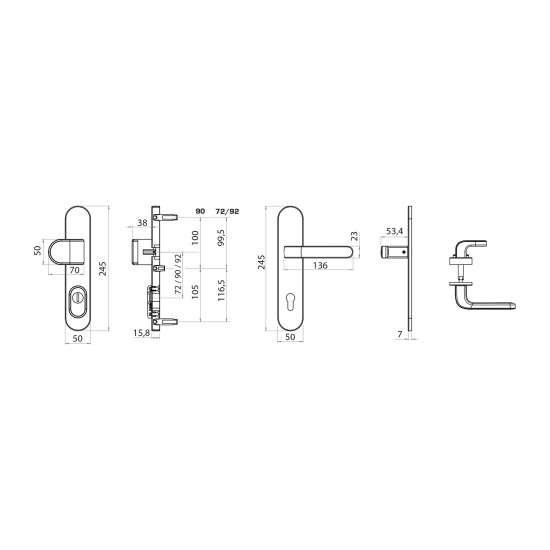 MPK - SECURO INOX S01 PLUS - SO M2 TARA | BN - Broušená nerez