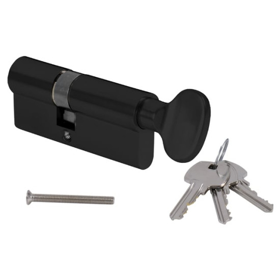 MPK - Stavební cylindrická vložka - s knoflíkem AL | BS - Černá matná