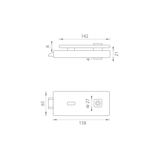 MPK - UNIQUE R8 - ZÁMEK na skleněné dveře - BB | BS - Černá matná