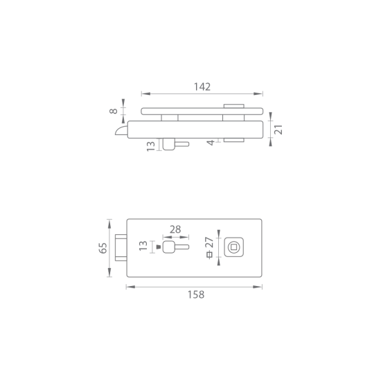 MPK - UNIQUE R8 - ZÁMEK na skleněné dveře - WC | BS - Černá matná