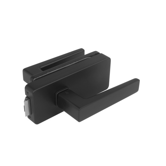 MPK - UNIQUE R8 - ZÁMEK na sklo s klikou ERICA bez otvoru přední | BS - Černá matná