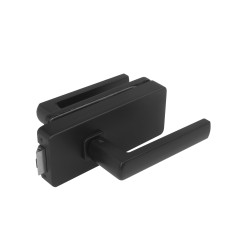 MPK - UNIQUE R8 - ZÁMEK na sklo s klikou HOSTA - bez otvoru přední | BS - Černá matná