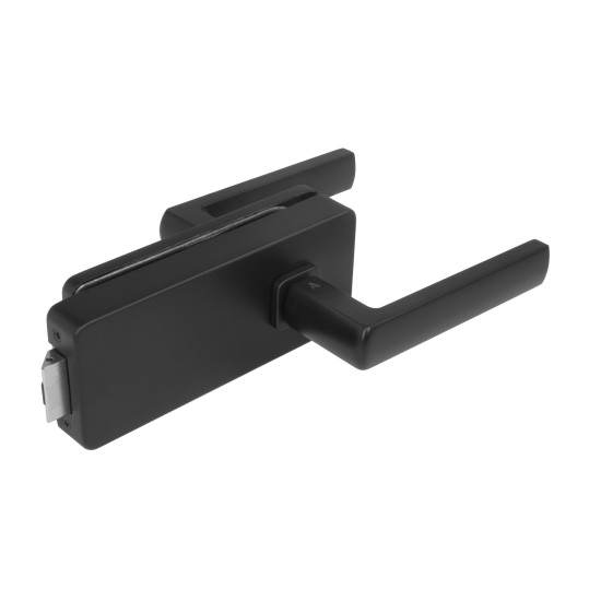 MPK - UNIQUE R8 - ZÁMEK na sklo s klikou HOSTA - bez otvoru zadní | BS - Černá matná