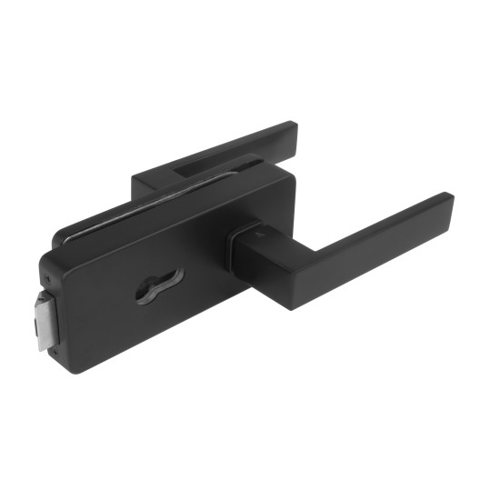 MPK - UNIQUE R8 - ZÁMEK na sklo s klikou PINA - PZ | BS - Černá matná