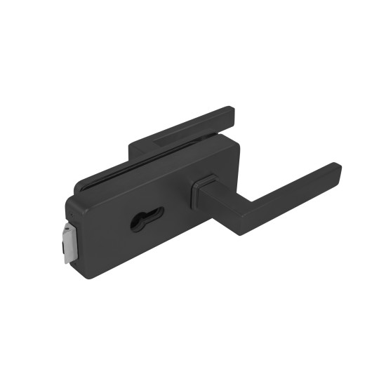 MPK - UNIQUE R8 - ZÁMEK na sklo s klikou QUADRA - PZ | BS - Černá matná