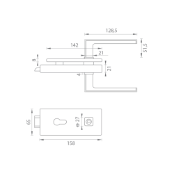 MPK - UNIQUE R8 - ZÁMEK na sklo s klikou RAFLESIA - PZ | BS - Černá matná