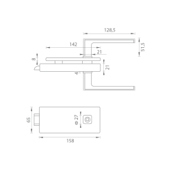MPK - UNIQUE R8 - ZÁMEK na sklo s klikou RAFLESIA - bez otvoru zadní | BS - Černá matná