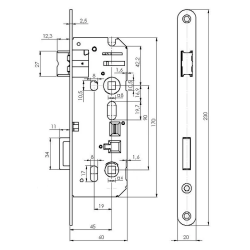 MPK - Zadlabací zámek WC 90/60 - C 3345 pozink L/P | Bílý pozink