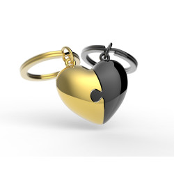 MTM - KLÍČENKA - Dvojsrdce zlato-černé MTM - KLÍČENKA - Dvojsrdce zlato-černé