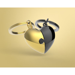 MTM - KLÍČENKA - Dvojsrdce zlato-černé MTM - KLÍČENKA - Dvojsrdce zlato-černé