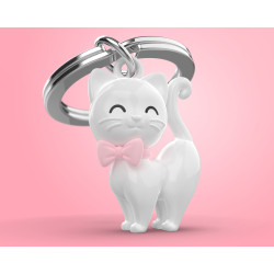 MTM - KLÍČENKA - Kočka bílá s mašlí MTM - KLÍČENKA - Kočka bílá s mašlí