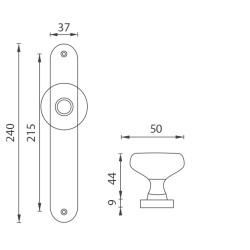 NI - ELEGANT - KOULE na štítu | OGR - Bronz česaný lesklý NI - ELEGANT - KOULE na štítu | OGR - Bronz česaný lesklý