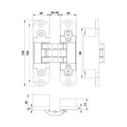 OV - Skrytý závěs nastavitelný | NP - Nikl perla