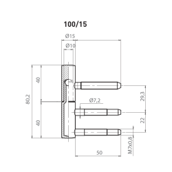 OV - Závěs nenastavitelný spodní 101/15 | Černá