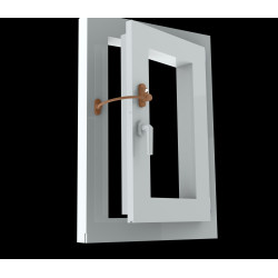 PD - Lankový zámek na okno s pojistkou | HNM.S - Hnědá matná světlá (RAL8003)