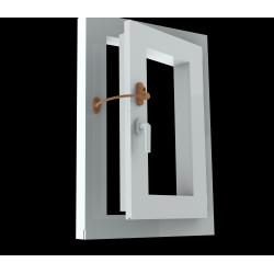 PD - Lankový zámek na okno s uzamykáním | HNM.S - Hnědá matná světlá (RAL8003)