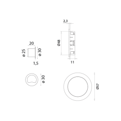SAB - Set na posuvné dveře Hooky ZERO - R bez otvoru | OCS - Chrom broušený SAB - Set na posuvné dveře Hooky ZERO - R bez otvoru | OCS - Chrom broušený