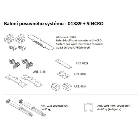 SC - POSUVNÝ SYSTÉM SERIES 100 SILENT 80 KG SP + SINCRO