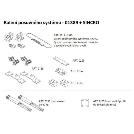 SC - POSUVNÝ SYSTÉM SERIES 100 SILENT 80 KG SP + SINCRO s krytem na profil | STM - Stříbrná matná SC - POSUVNÝ SYSTÉM SERIES 100 SILENT 80 KG SP + SINCRO s krytem na profil | STM - Stříbrná matná