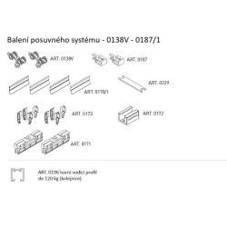 SC - POSUVNÝ SYSTÉM SERIES 100 SILENT GLASS 120 KG s oboustranným krytem na profil | STM - Stříbrná matná