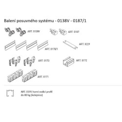SC - POSUVNÝ SYSTÉM SERIES 100 SILENT GLASS 80 KG s krytem na profil | STM - Stříbrná matná