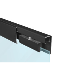 SC - POSUVNÝ SYSTÉM SERIES 100 SILENT GLASS 80 KG s oboustranným krytem na profil | BS - Černá matná