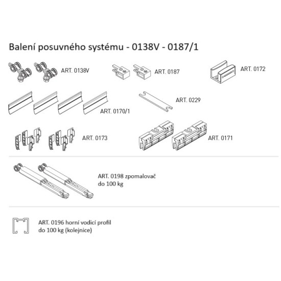 SC - POSUVNÝ SYSTÉM SERIES 100 SILENT GLASS S 100 KG SP | -