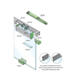 SC - POSUVNÝ SYSTÉM SERIES 100 SILENT GLASS S 100 KG SP | STM - Stříbrná matná