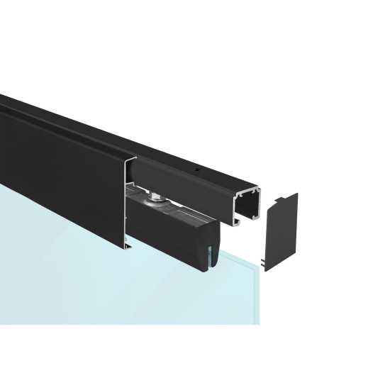 SC - POSUVNÝ SYSTÉM SERIES 100 SILENT GLASS S 100 KG SP s krytem na profil | BS - Černá matná SC - POSUVNÝ SYSTÉM SERIES 100 SILENT GLASS S 100 KG SP s krytem na profil | BS - Černá matná