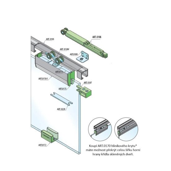 SC - POSUVNÝ SYSTÉM SERIES 100 SILENT GLASS S 80 KG SP | -