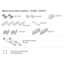 SC - POSUVNÝ SYSTÉM SERIES 100 SILENT GLASS S 80 KG SP s oboustranným krytem na profil | BS - Černá matná