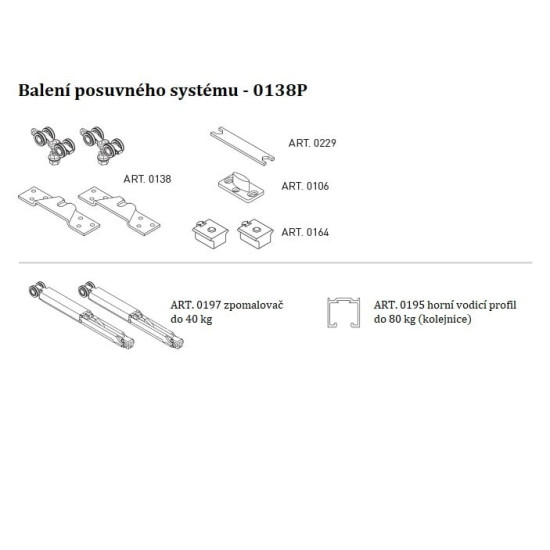 SC - POSUVNÝ SYSTÉM SERIES 100 SILENT S 40 KG SP | STM - Stříbrná matná