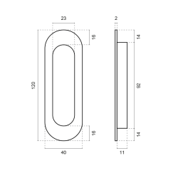 SH - MUŠLE OVÁL 1717 - bez otvoru | BN - Broušená nerez SH - MUŠLE OVÁL 1717 - bez otvoru | BN - Broušená nerez