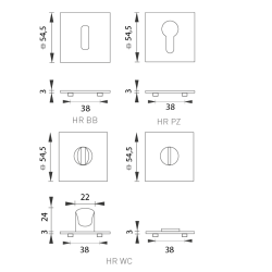 SH - ROZETA - HR 3SM | T PVD - Titan PVD SH - ROZETA - HR 3SM | T PVD - Titan PVD