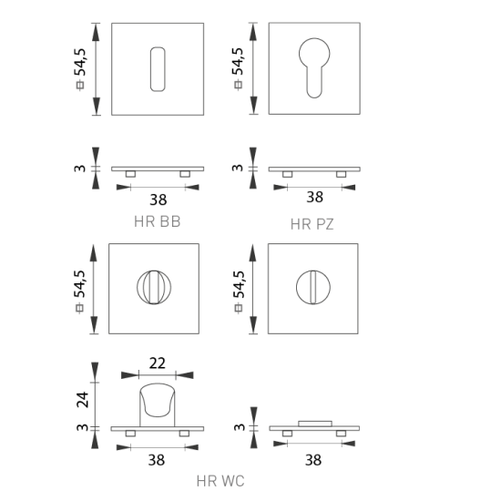 SH - ROZETA - HR 3SM | T PVD - Titan PVD