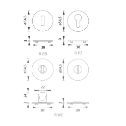 SH - ROZETA - R 3SM | WS - Bílá matná