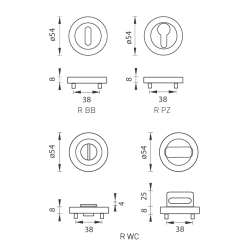 SH - ROZETA - R PRO 8 MM | BS - Černá matná