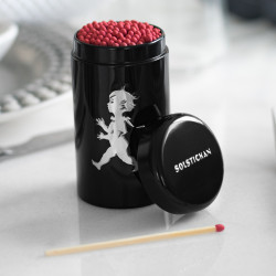 SN - DESIGNOVÉ ZÁPALKY V DÓZE | Černá lesklá / stříbrný lesklý emblém SN - DESIGNOVÉ ZÁPALKY V DÓZE | Černá lesklá / stříbrný lesklý emblém