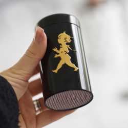 SN - DESIGNOVÉ ZÁPALKY V DÓZE | Černá lesklá / zlatý lesklý emblém SN - DESIGNOVÉ ZÁPALKY V DÓZE | Černá lesklá / zlatý lesklý emblém