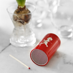 SN - DESIGNOVÉ ZÁPALKY V DÓZE | Červená lesklá / stříbrný lesklý emblém SN - DESIGNOVÉ ZÁPALKY V DÓZE | Červená lesklá / stříbrný lesklý emblém