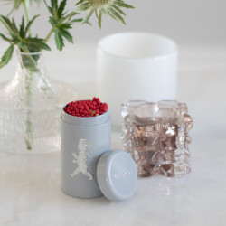 SN - DESIGNOVÉ ZÁPALKY V DÓZE | Šedá lesklá / stříbrný lesklý emblém SN - DESIGNOVÉ ZÁPALKY V DÓZE | Šedá lesklá / stříbrný lesklý emblém