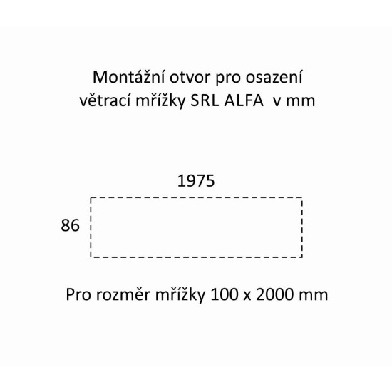 SRL - ALFA větrací mřížka šířka 100 x 2000 mm F1 - Stříbrný elox