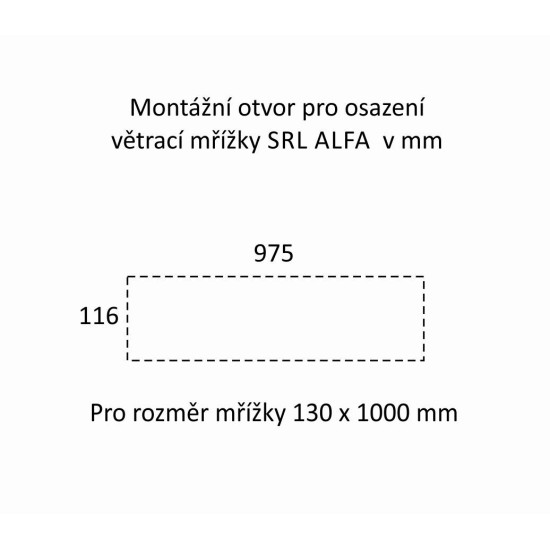 SRL - ALFA větrací mřížka šířka 130 x 1000 mm Bílá komaxit