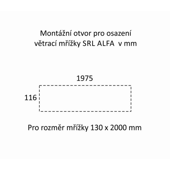 SRL - ALFA větrací mřížka šířka 130 x 2000 mm Bílá komaxit