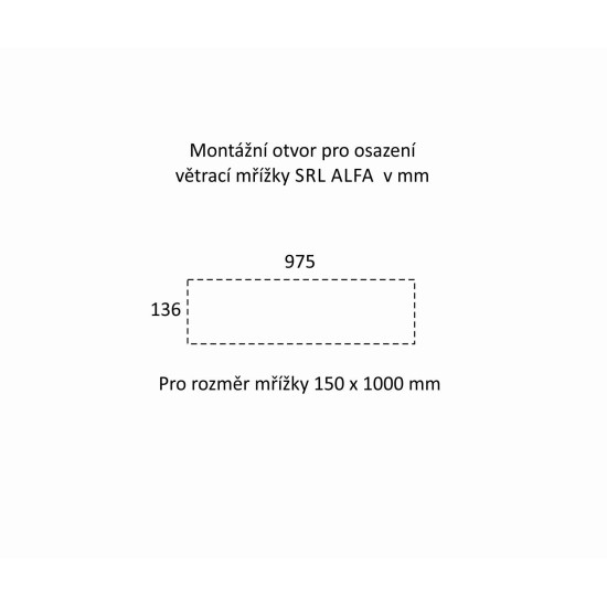 SRL - ALFA větrací mřížka šířka 150 x 1000 mm F1 - Stříbrný elox