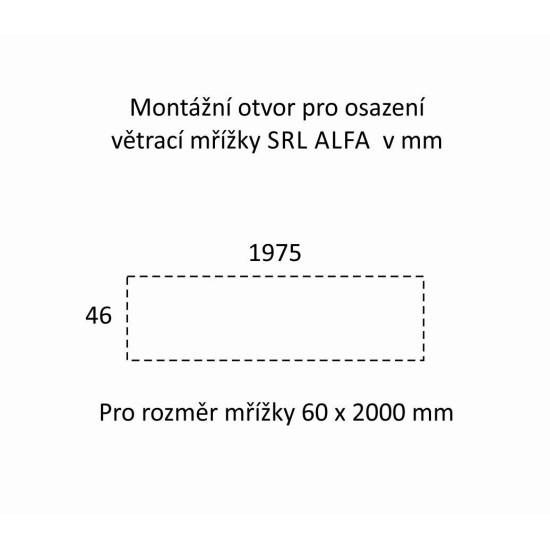 SRL - ALFA větrací mřížka šířka 60 x 2000 mm Bílá komaxit