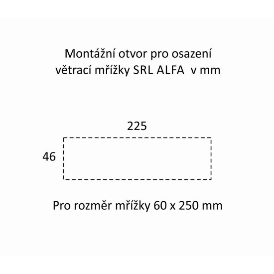 SRL - ALFA větrací mřížka šířka 60 x 250 mm F9 - Nerez elox