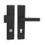 TI - FORTE PLUS 3214/SQUARE 2275 - SH, tloušťka dveří 104-110 mm | BS - Černá matná (153)