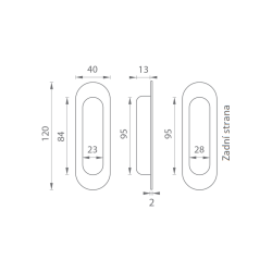 TI - Mušle na posuvné dveře - 1695 | BN - Broušená nerez (16)